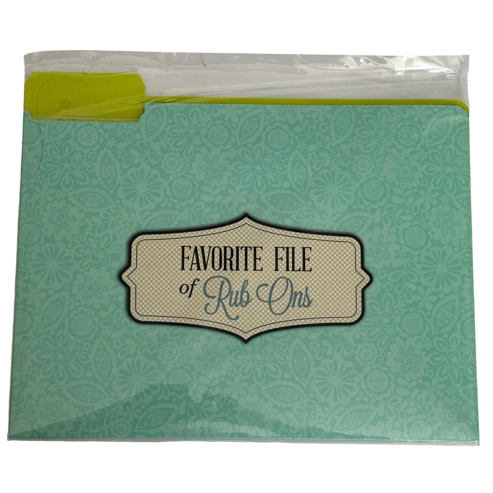 Favorite File of Rub Ons Scrapbook Storage Folder Organizer New Craft Supplies